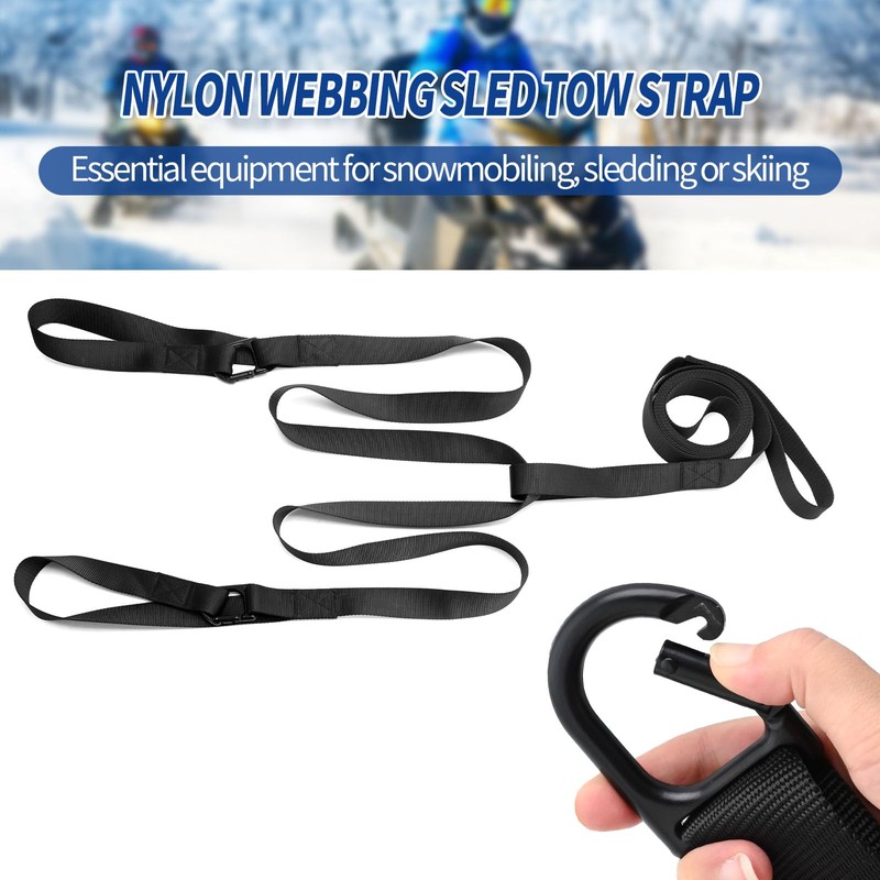 Hoypeyfiy Outdoor Snowmobile Tow Strap Emergency ATV Sleds Reinforced Nylon