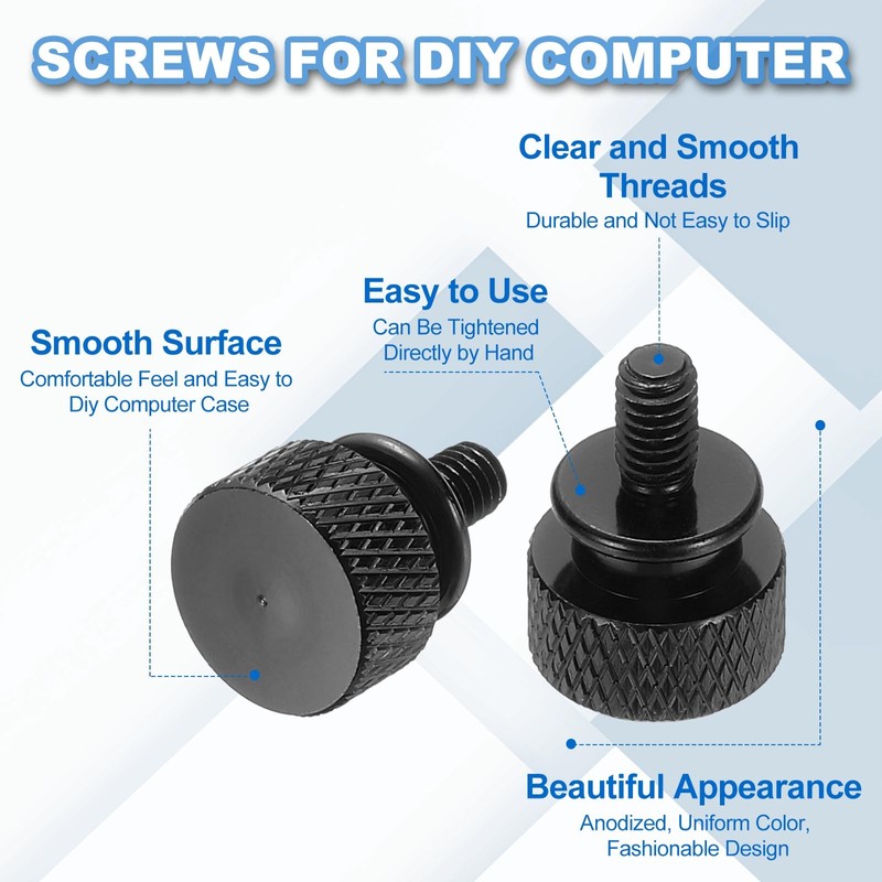 sourcing map 12 Pcs M4x8mm Knurled Thumb Screw Computer Case