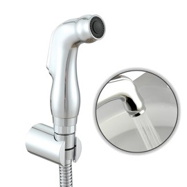Asyas Bidet Shattaf Douche Spray Chrome Hygienic Toilet Shower Head Holder and 1.2M Shower Hose Without T-Adapter