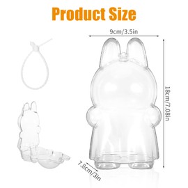 17cm Doll Protective Case, Clear Blind Box Figure Protective Cover with Keychain, Durable Plastic 17cm Doll in Clothes Display Case, Transparent Dolls Accessories Hanging Model(Dolls Not Include)