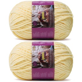 Lpalats - Hilo grueso de chenilla para ganchillo, 2 x 200 g, para manta de bebé suave – 350 yardas de lana gruesa esponjosa para tejer mantas Amigurumi (2, amarillo ganso)