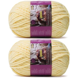 Lpalats - Hilo grueso de chenilla para ganchillo, 2 x 200 g, para manta de bebé suave – 350 yardas de lana gruesa esponjosa para tejer mantas Amigurumi (2, amarillo ganso)