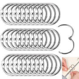 Book Rings, Pack of 120 Ring Binders, 22 mm Binder Rings, Metal Book Binding Rings Loose Leaf Connectors for Scrapbook, Album, Memo Tray, Crafts, Key Rings (Silver)