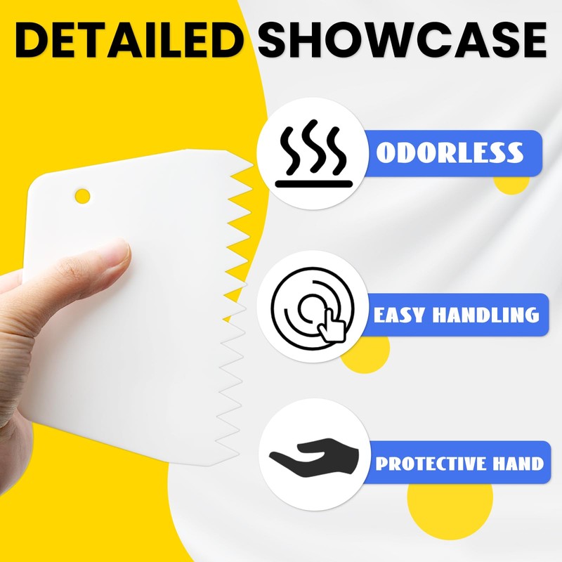 10 PCS Notched Plastic Trowels, Flexible Glue Spreader, Plastic Trowel