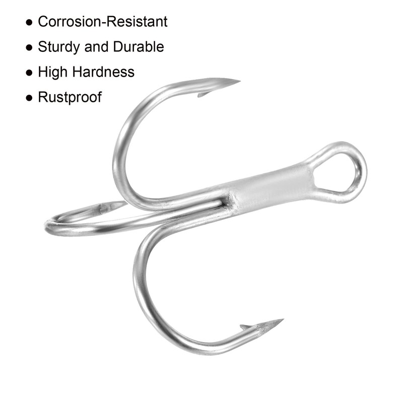 PATIKIL Pack of 20 2# Treble Fishing Hooks 1.02 Inch