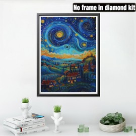Yeerumo DIY Diamond Painting Accessories Starry Sky Full Set, 5D Painting Diamond Painting Pictures Landscape Crystal Embroidery Cross Stitch Home Bedroom Office Wall Decoration 30 x 40 cm