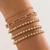 Gold Bracelet Stack Paperclip Bracelet Gold Beaded Bracelets Pearl Stackable