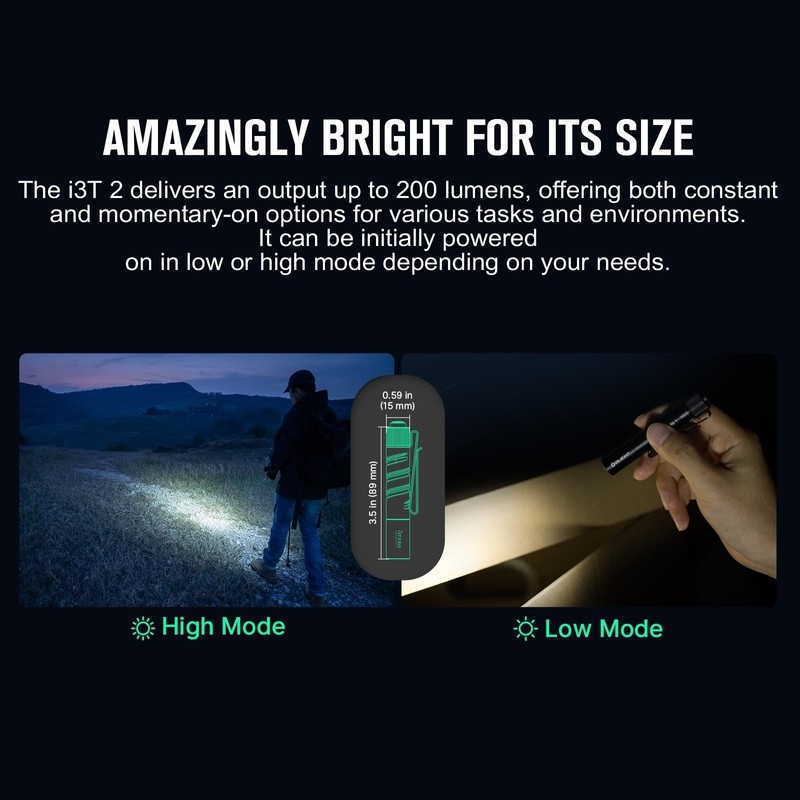 OLIGHT I3T2 EOS Torch 200 Lumens Meters Throw Mini AAA