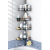 Corner Shower Caddy Tension Pole: 4-Tier Adjustable Rustproof Bathroom Organizer