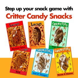 HotLix Crick-ettes & Larvets Edible Bugs (6-Pack) | Real Flavored Dried Insects in 6 Flavors | Edible Larvae & Crickets to Eat | Unique Snacks for Adults | Exotic Bugs to Eat