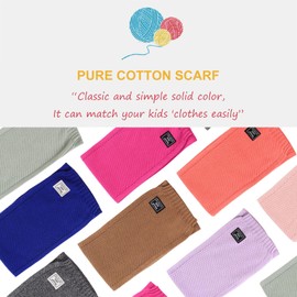 Pesaat Kids Winter Knit Scarf Solid Warm Neck Warmer Toddler Soft Long Scarves for Boys Girls Neckerchief Collar Warp Autumn (Dot Gray)