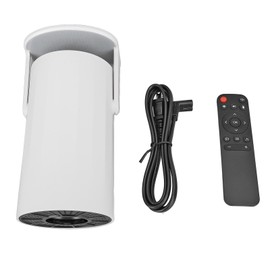 Portable Projector HD 4K 2.4 5G WiFi Bluetooth 5.0 180 Degree Rotation Automatic Correction Round Mini Smart Projector for Home Outdoor US Plug