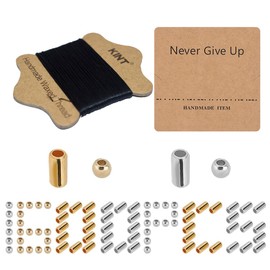 SUNNYCLUE Morse Code Bracelet Making Set Kraft Paper Display Cards Column Round CCB Plastic Beads with Black Waxed Cotton Cord for Jewellery Making Pack of 1230