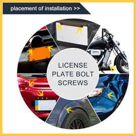 REPAIROCK 40 Pcs Aluminum Alloy License Plate Bolt Screw Nuts for Car Motorcycle Silver Tone Auto Replacement Parts