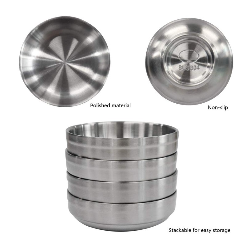 N A Dishes, Small Stainless Steel Pinch Bowl, Sushi Dipping