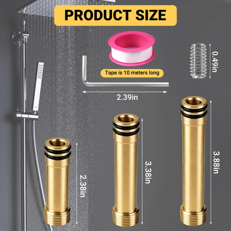 1247984 1247985 1247986 Shower Elbow Supply Adapter, Brass Shower Elbow