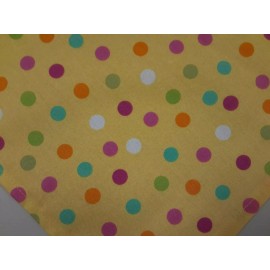 Buster Brown Dog Bandanas Dog Bandana, Tie On, Yellow, Multi-colored, Polka Dots, Summer, XS, M - M