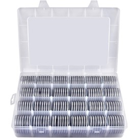 168 Pieces 46mm Coin Capsules with Foam Gasket and Plastic Storage Organizer Box, 6 Sizes (20/25/27/30/38/46mm) Coins Collector Case Holder for Coin Collection Supplies
