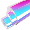 WRAPXPERT Holographic Permanent Vinyl,12" x8ft Iridescent Vinyl Opal White,Color Shift Chrome Adhesive Vinyl Easy to Peel and Transfer for Crafts,Lettering