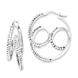 925 Sterling Silver Hinged post-Post Stellux Crystal Twisted Hoop Earrings 30x25mm Wide 10mm Thick-Hoop Earring for Women
