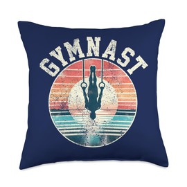 Vintage Gymnastics Rings Gymnast Throw Pillow