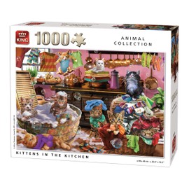 King 55847 Kitten in the Kitchen Puzzle 1000 Pieces, Multi-Colour, 68 x 49 cm