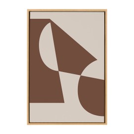 Kate and Laurel Sylvie Eye Catching Sleek Abstract 5 Brown and Beige Framed Canvas Wall Art by The Creative Bunch Studio, 23x33 Natural, Modern Contemporary Art for Wall