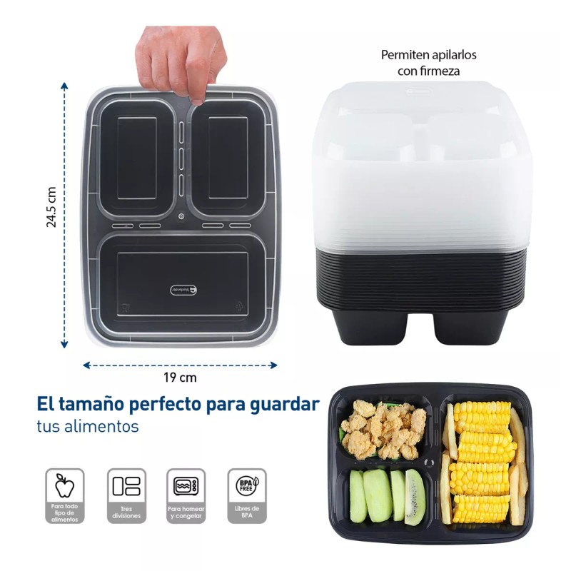 Bluelander Contenedores Recipientes Reutilizables Para Alimentos 40 Pzs