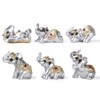 Silver Resin Small Elephants Statues Home Decor Collection Gift Set