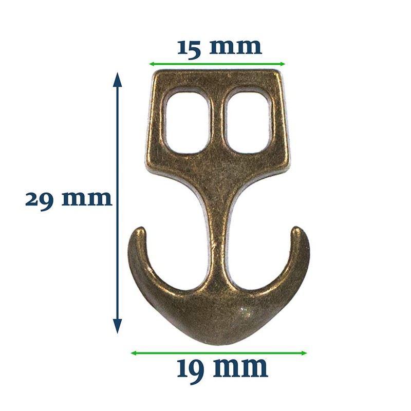 Paracord Planet Two Hole Clasps – Anchor, Bronze (25 Pack)