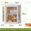 BMOSU Corner Bread Box for Kitchen Countertop Double Layer Bamboo