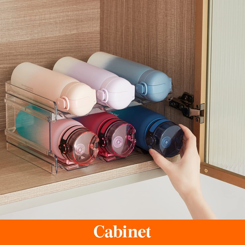 Lifewit Stackable Water Bottle Organizer for Cabinet, Kitchen Pantry Organization