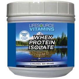LifeSource Vitamins 1.1 lb - US Dairy Cows Grass Fed Whey Protein Isolate - Double Chocolate Fudge sweetened w/Stevia