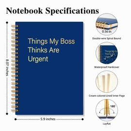 JMYROG Things My Boss Thinks are Urgent Spiral Notebook, Humor Work Journal
