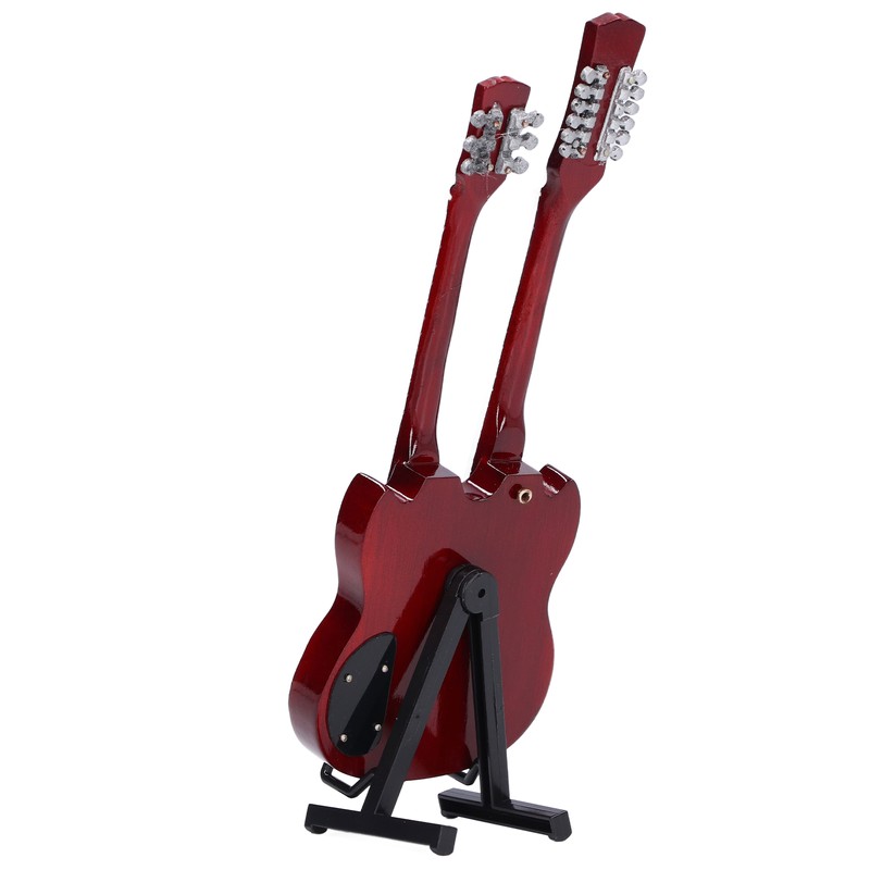 Wooden Miniature Guitar Elegant Mini Electric Guitar Musical Instrument Model