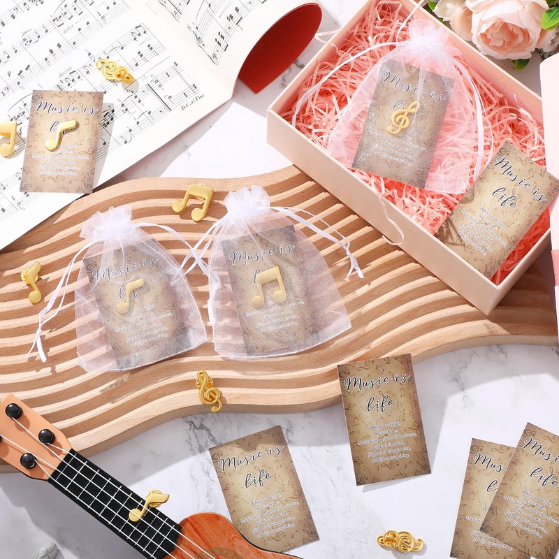 Yinkin 50 Sets Music Lapel Pins 3 Styles Gold Musical