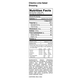 Premium | CILANTRO KEY LIME RANCH Salad Dressing | Low Cholesterol | Low Sodium | Good Source of Vitamin C | Crafted in Small Batches with Farm Fresh INGREDIENTS for Premium Flavor and Zest