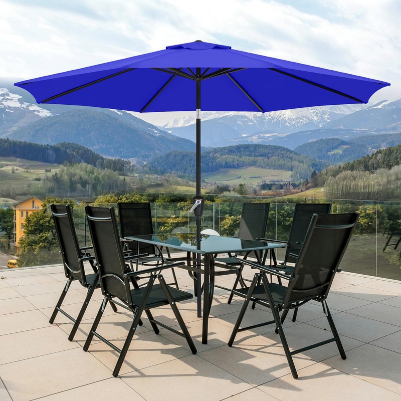MASTERCANOPY Patio Umbrella for Outdoor Market Table -8 Ribs (11ft,Blue)