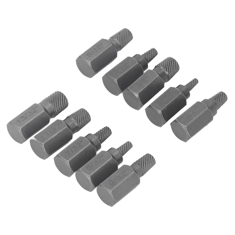 10Pcs Damaged Screw Extractor Hex Bolt Stud Remover Removal Tool
