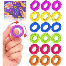 JoyJoyful Fidget Ring Toys for Children Adults, Pack of 18 Sensory Autism for Toys, Anti Stress Autism Toy, Fidget Squishy Toy, Anxiety, ADHD Toys, Soothing for Stress Anxiety (Pack of 18)