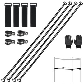 YIBOBO-Heavy-Duty Grow Tent Mounting Bar, High Airflow CFM Side Support Pole Kit with Non-Slip Hook and Loop Straps, Sturdy Metal Replaceable Bracket for Keep The Tent Wall Stable (4 * 4’)
