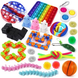 Fidget Toy Pack Pop Its for Kids Adults 24 Pack, Fidgets Easter Egg Fillers, Sensory Squeeze Fidget for Relaxing Therapy, Great for ADHD, ADD, Anxiety, Autism