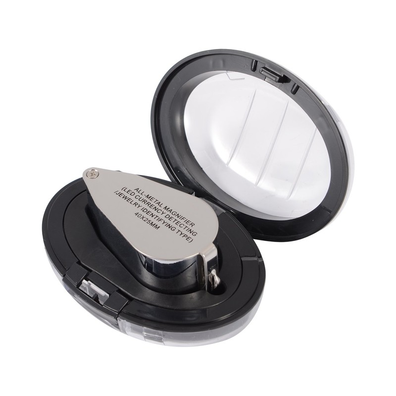 40X Full Metal Illuminated Jewelry Loop Magnifier, XYK Pocket Folding