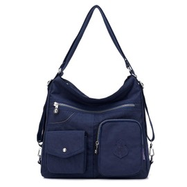 KARRESLY - Bolso cruzado para mujer, de nailon con correa ajustable, mochila multiusos a la moda, Azul oscuro
