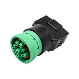 QLZOZB Green Type 2 9Pin J1939 to OBD2 16Pin J1962 Adapter for OBD Diagnostic Device Connector Converter, Plug and Play