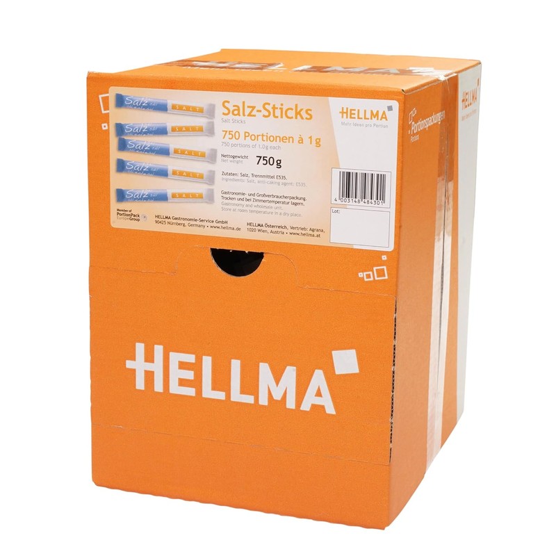 Hellma Table Salt Sticks, 750 sticks, 1 g each -
