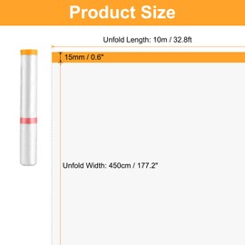 HARFINGTON Pre-Taped Masking Film 177.2" x32.8ft Double Adhesive Tape and Drape Painters Plastic Drop Cloth Film with Tape Plastic Sheeting for Automotive Painting Covering