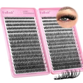 Lash Clusters 40D Wispy Eyelash Clusters D Curl Cluster Eyelash Extensions 8-16mm Individual Natural Lashes 640Pcs Soft Thin Band for Beginners DIY at Home