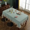 rismart Lotus Effect Linen Tablecloth, Easy Care, Washable, Green, 120