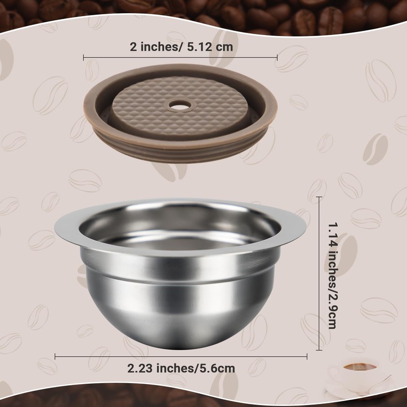 Reusable Capsules Compatible with Nespresso Vertuo Next/Vertuo POP, Stainless Steel